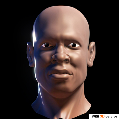 Black male head 3d model - click to buy