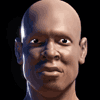 Black male head 3D model