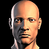 Male head 3D model.