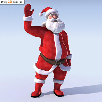 Rigged Santa Claus 3D model Character with morph targets